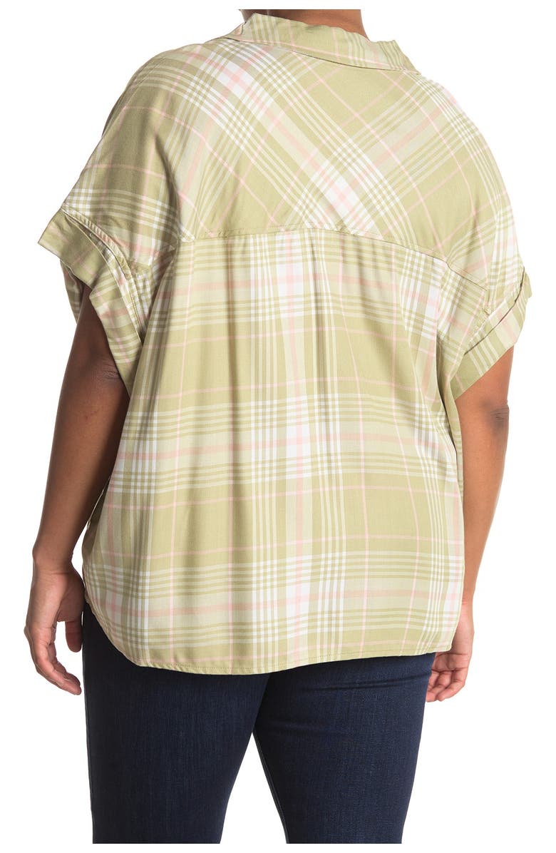 Sanctuary Printed Short Sleeve Button Down Shirt, Alternate, color,