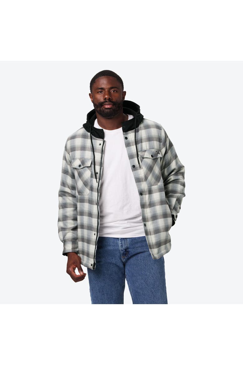 Flannel Heated Hooded Jacket, Main, color, Grey