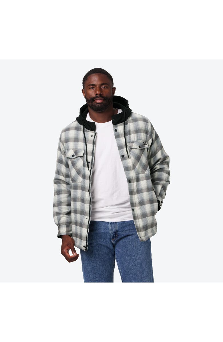 Mobile Warming Flannel Heated Hooded Jacket, Main, color, Grey