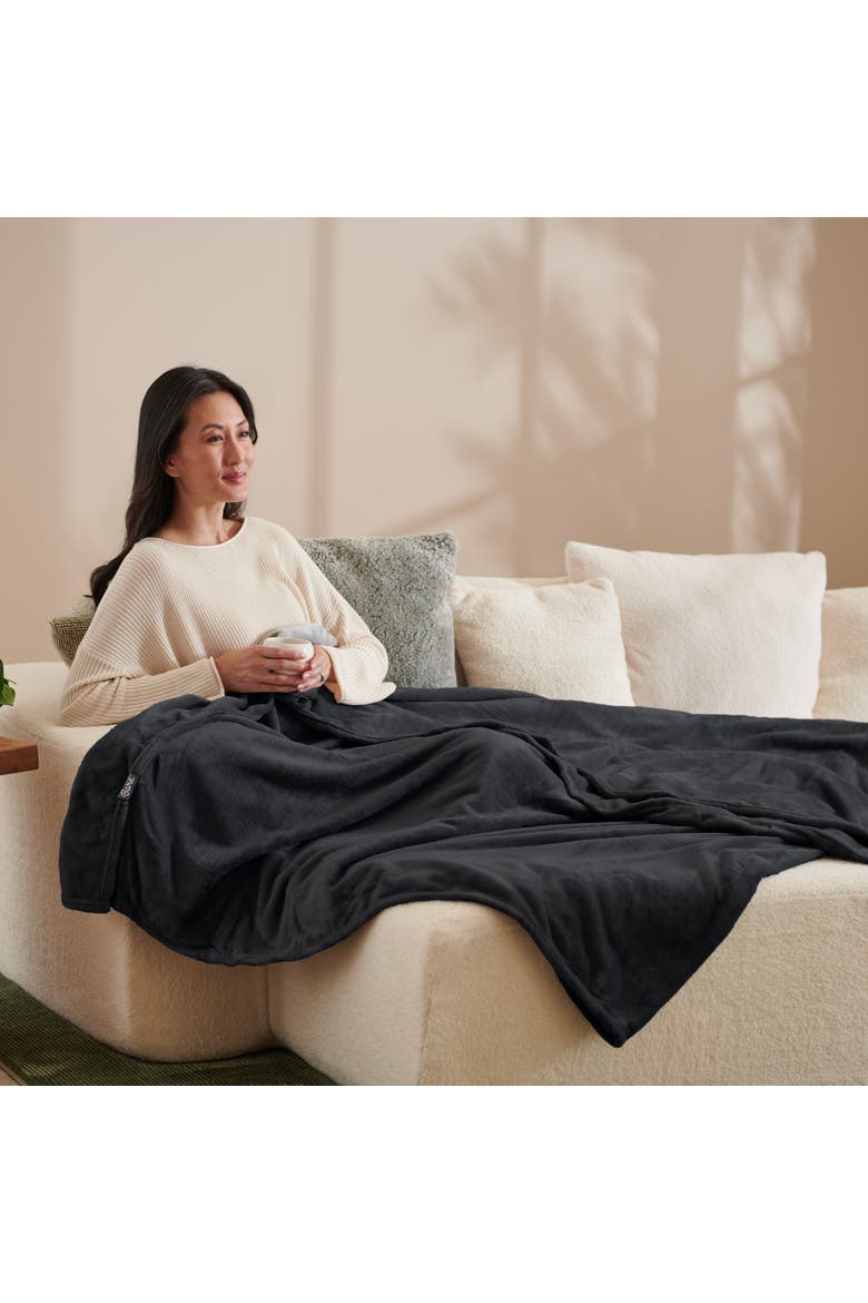 Microplush Fleece Blanket, Alternate, color, Black