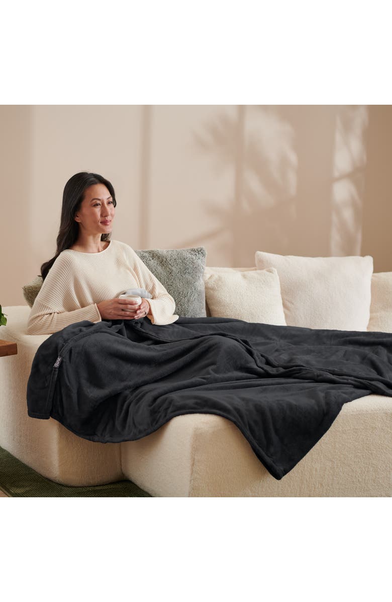 Bare Home Microplush Fleece Blanket, Alternate, color, Black