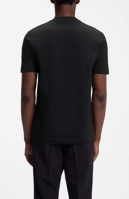 Hugo Boss Boss Thompson Solid Cotton T-shirt In Black