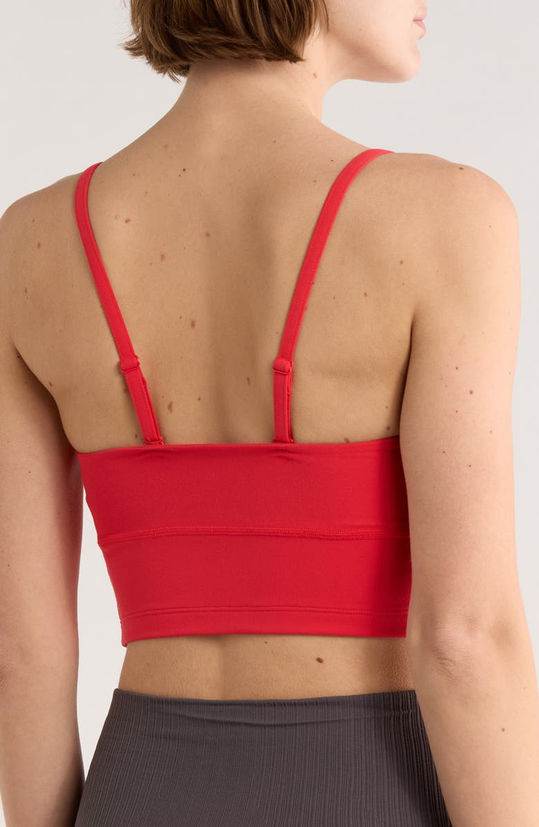 Free People FP Movement Never Better Longline Sports Bra, Alternate, color, Victory Red