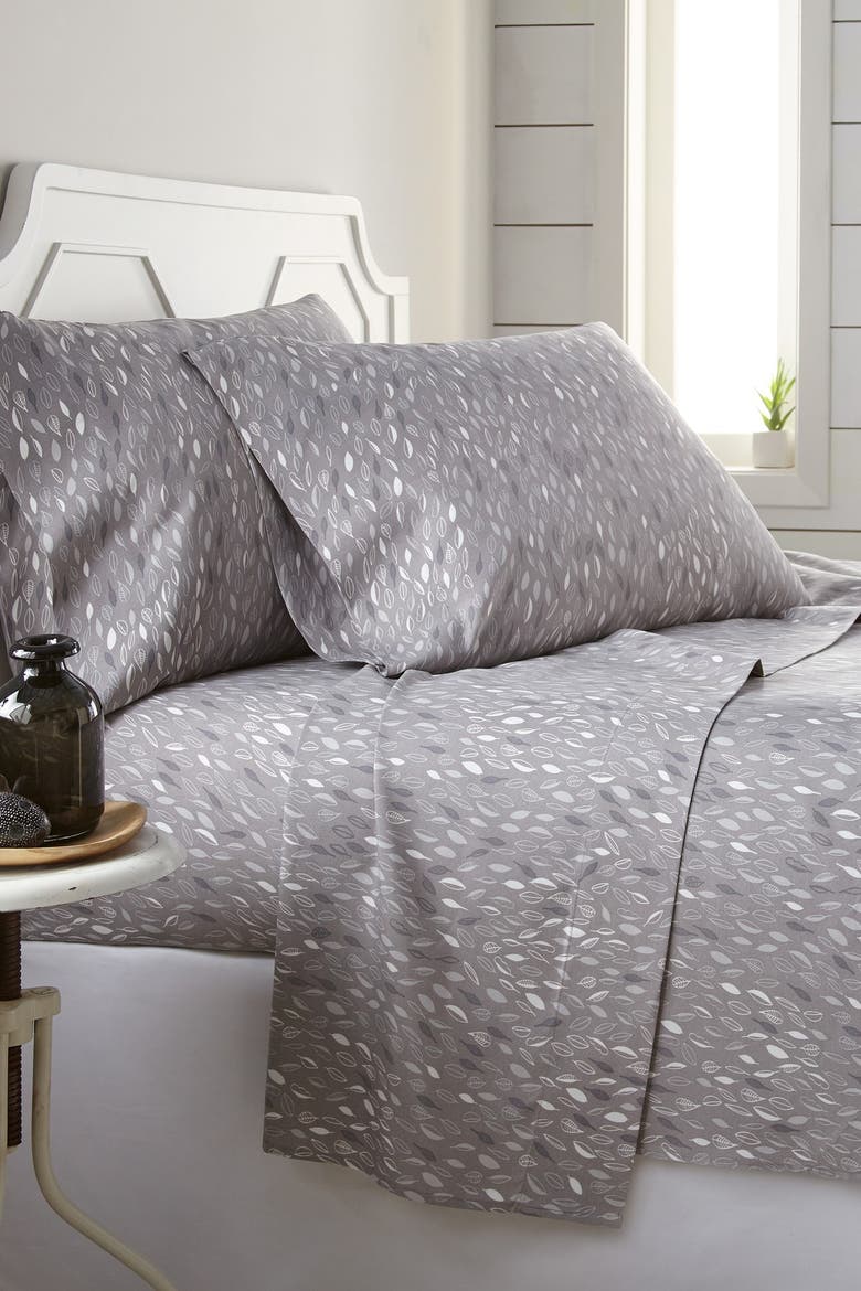 Botanical Forest Microfiber Sheet Set, Main, color, BOTANICAL FOREST GREY
