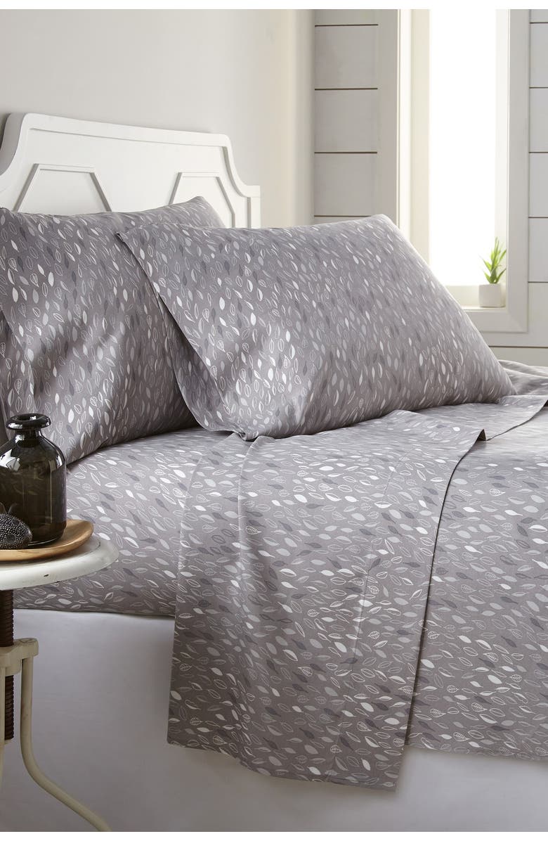 SOUTHSHORE FINE LINENS Botanical Forest Microfiber Sheet Set, Main, color, Botanical Forest Grey