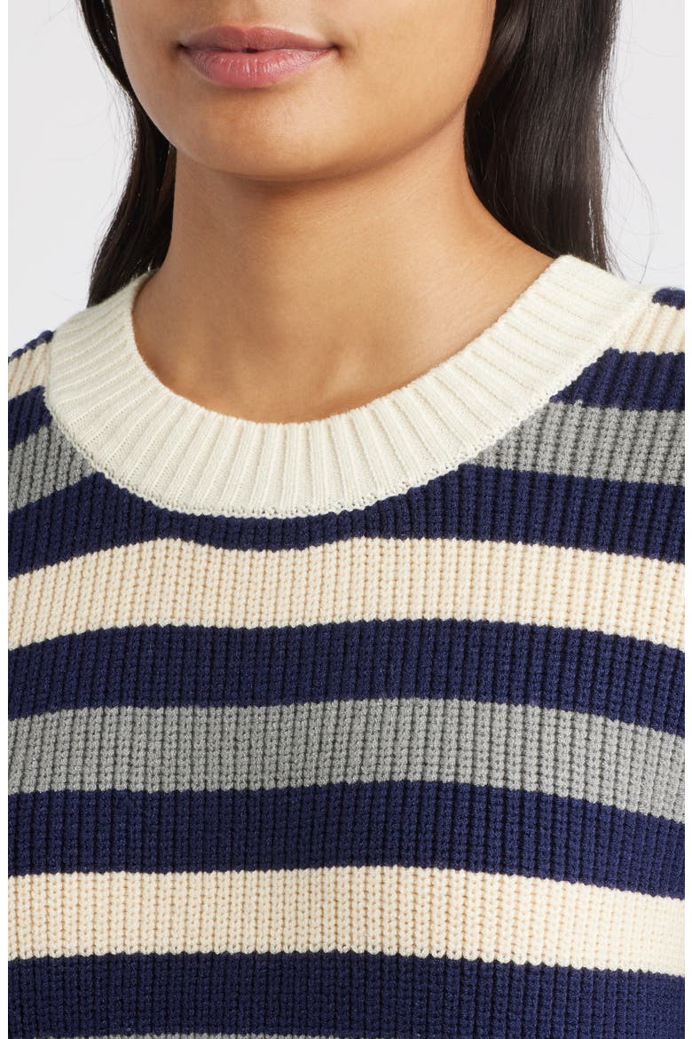 Stripe Colorblock Sweater, Alternate, color, NAVY