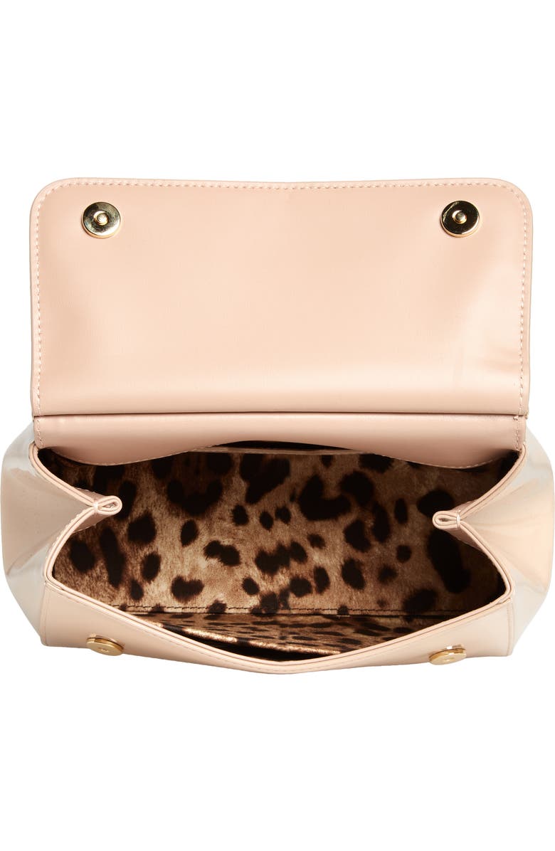 Dolce&Gabbana Small Sicily Patent Leather Handbag, Alternate, color, 80412 Powder Pink 1