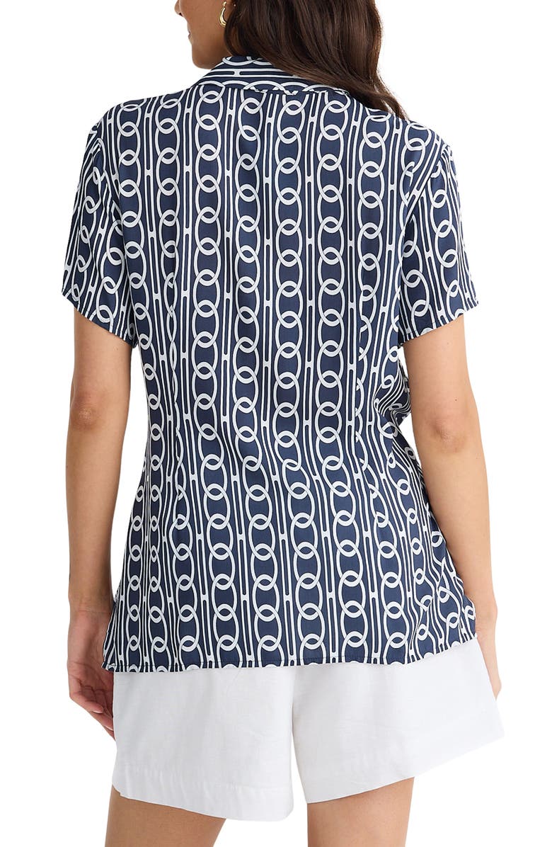 Brave+True Nova Print Side Tie Shirt, Alternate, color, Navy Links