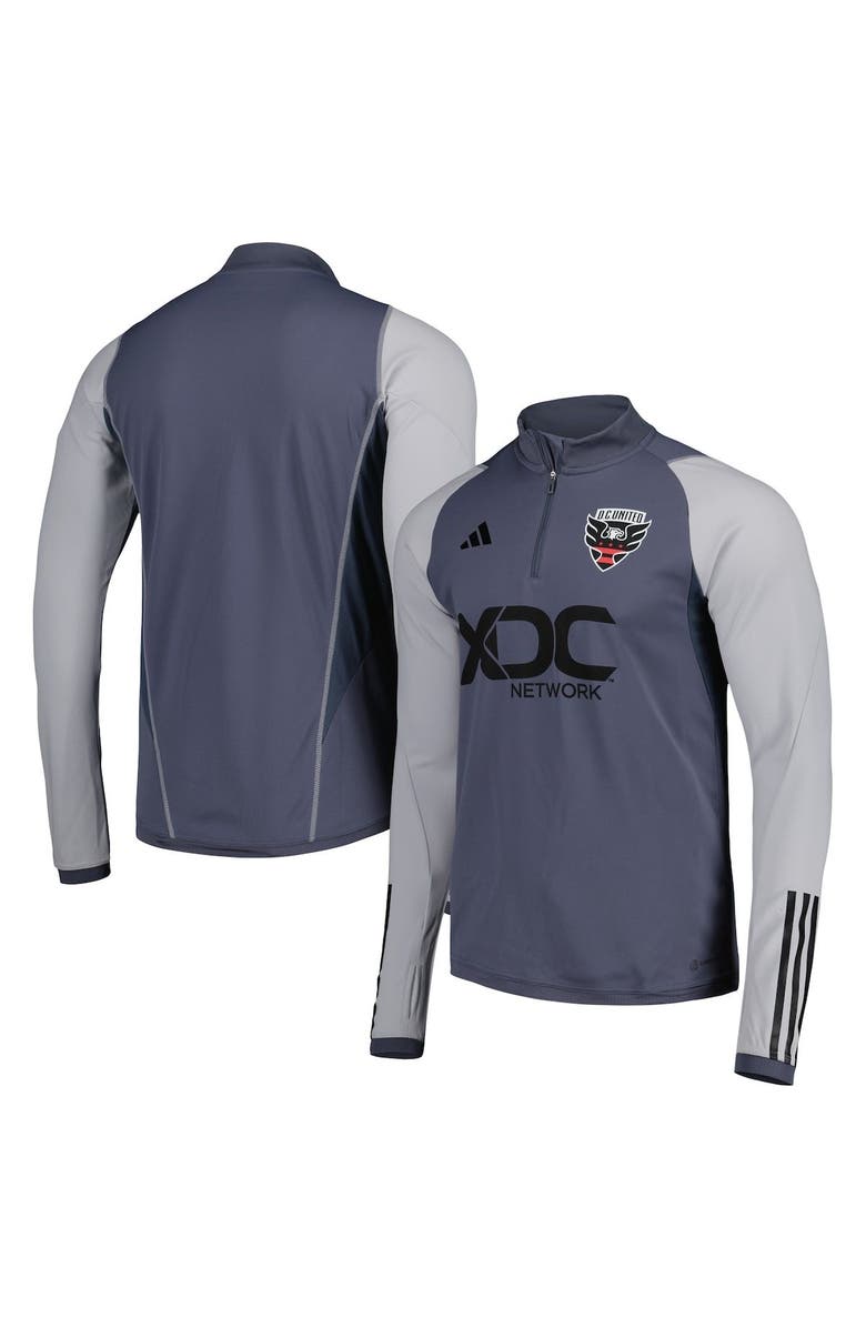 adidas Men's adidas Gray D.C. United 2023 On-Field AEROREADY Quarter-Zip Training Top, Main, color, 