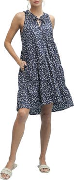 WISHLIST Ditsy Floral Sleeveless Cotton Babydoll Dress