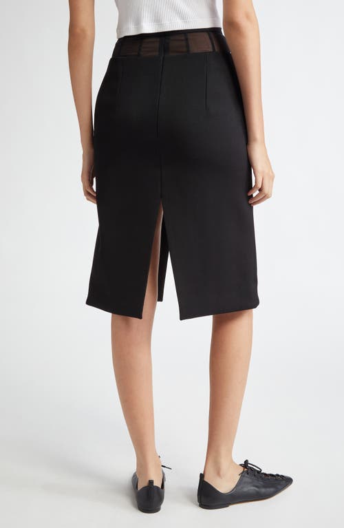 Stella Mccartney Illusion Waist Wool Pencil Skirt In Black