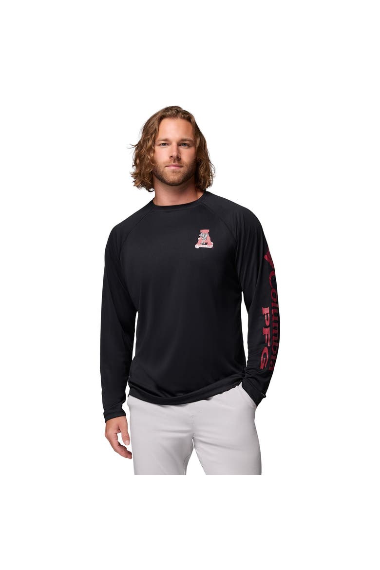 Men's Columbia Black Alabama Crimson Tide Terminal Tackle Omni-Shade Raglan Long Sleeve T-Shirt, Main, color, Black