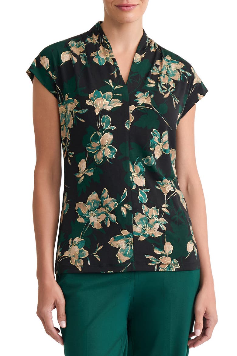 Floral Print Top, Main, color, EVERGREEN MULTI