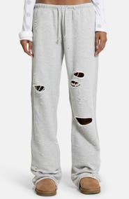 JADED LONDON Cleo Distressed Cotton Blend Joggers