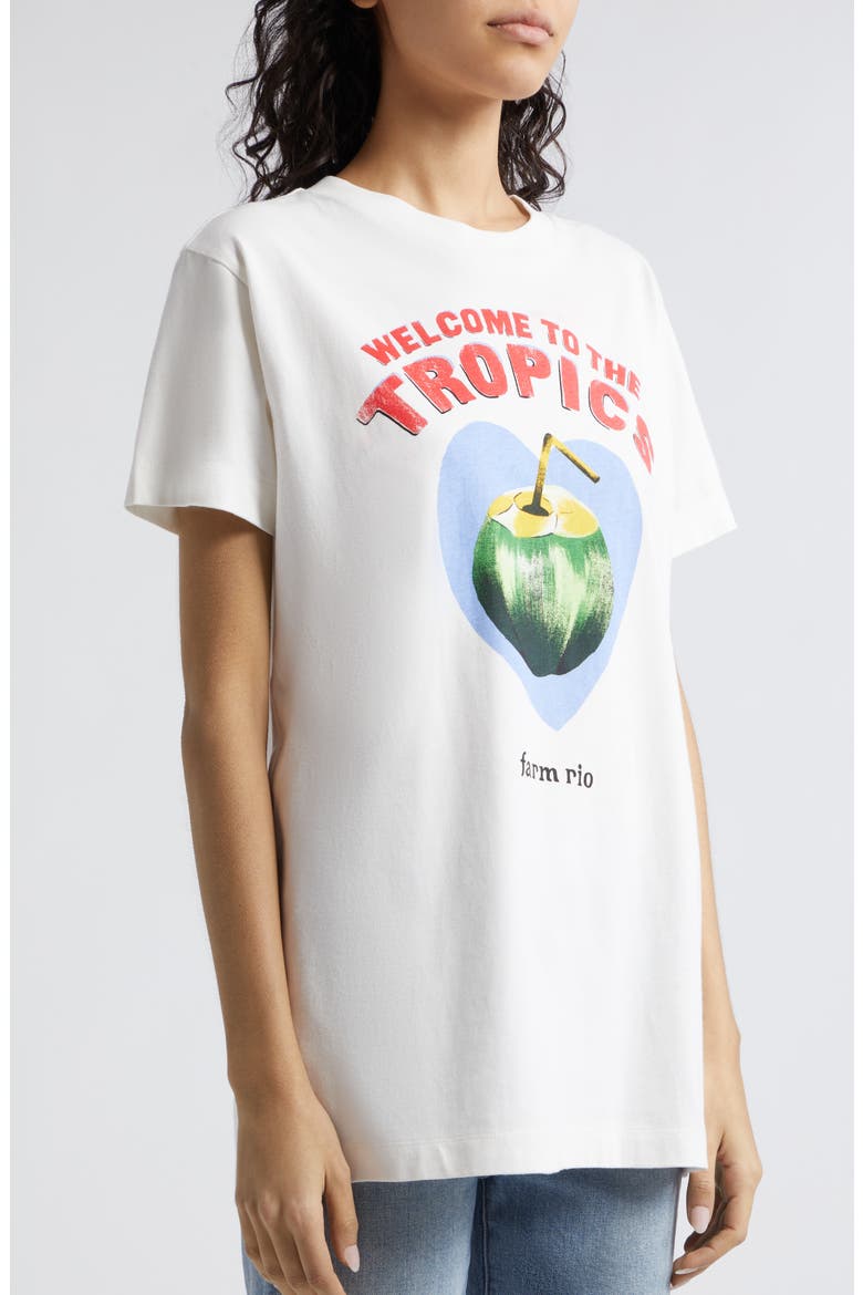 Welcome to the Tropics Cotton Graphic T-Shirt, Alternate, color, OFF-WHITE