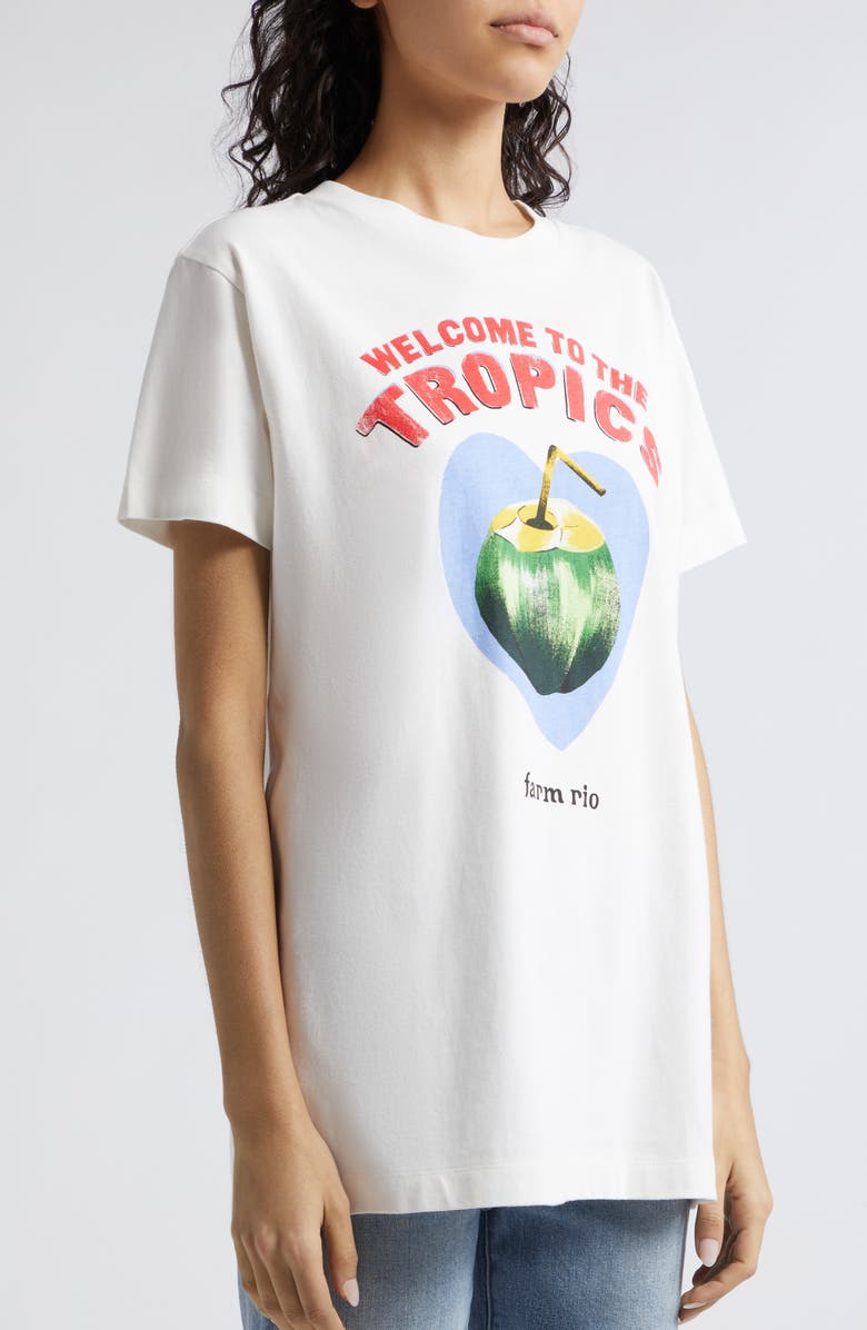 FARM Rio Welcome to the Tropics Cotton Graphic T-Shirt, Alternate, color, 