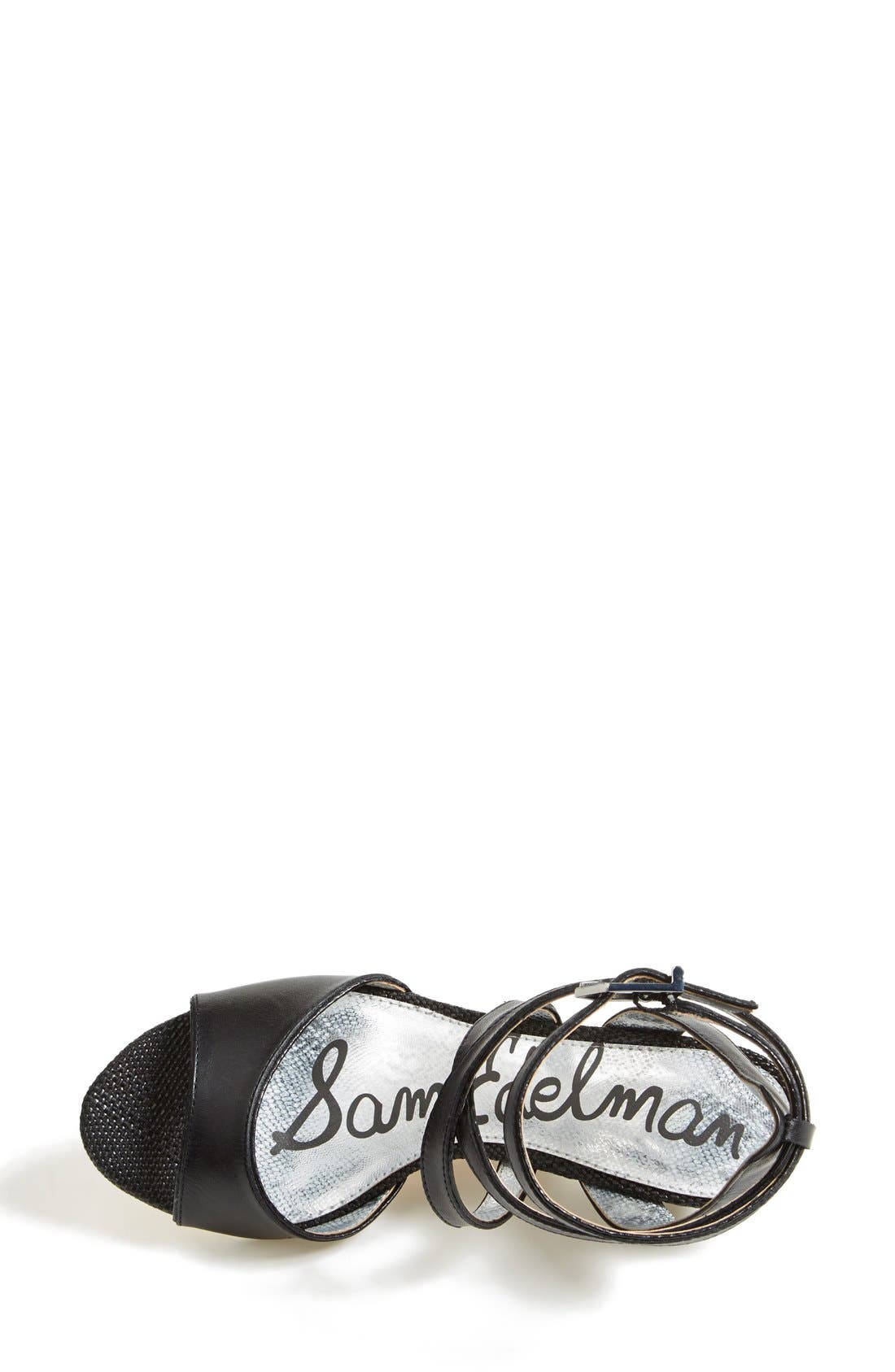 'Samara' Wedge Sandal, Alternate, color, BLACK