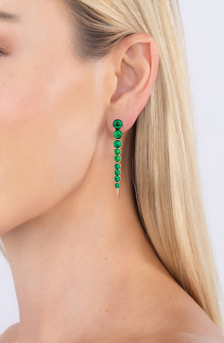 EYE CANDY LOS ANGELES Harper Cubic Zirconia Drop Earrings, Alternate, color, Green