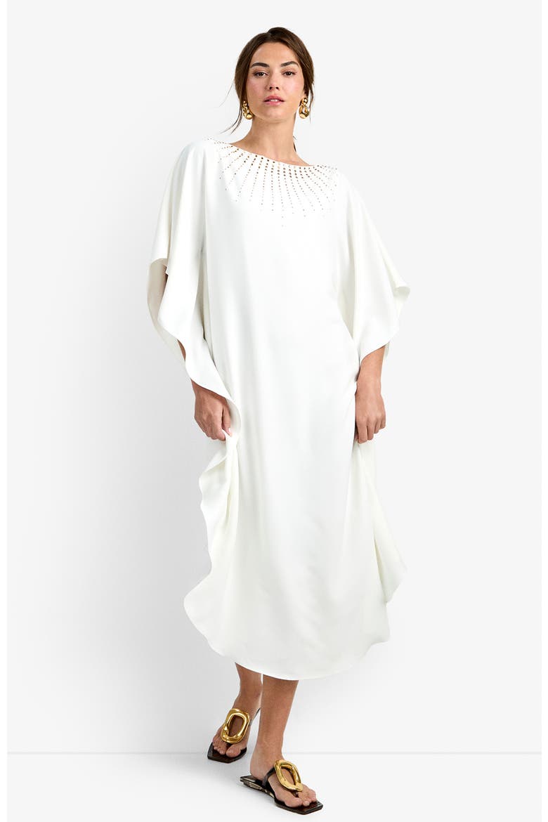 Neena Rhinestone Caftan Dress, Alternate, color, Whitewash