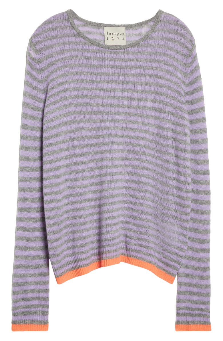 JUMPER 1234 Little Stripe Crewneck Cashmere Sweater, Alternate, color, 