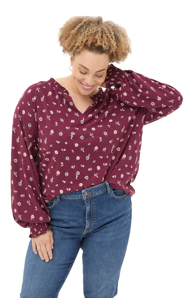 FatFace Women's Plus Size Florence Wild Ditsy Top, Main, color, 