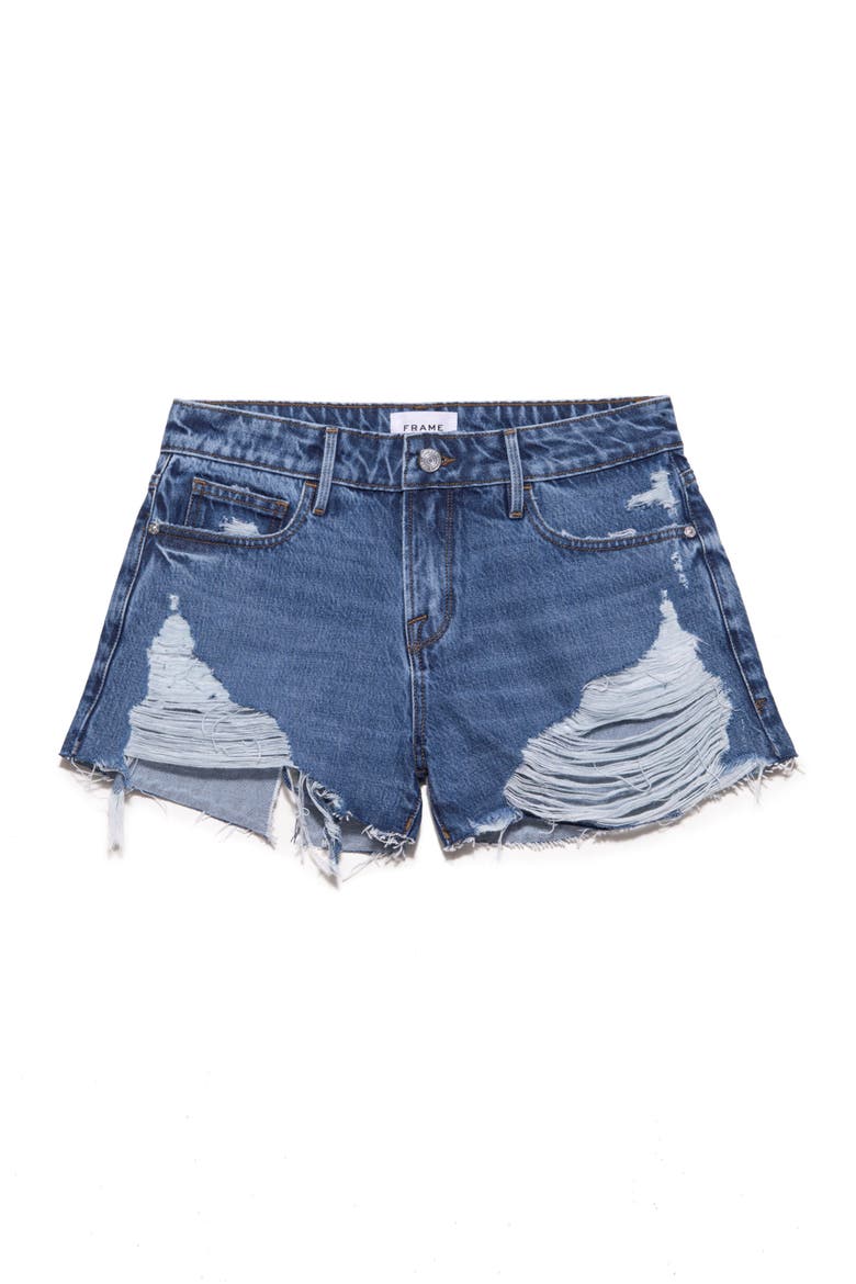 Le Grand Garçon Raw Hem Shorts, Main, color, PATINA RIPS