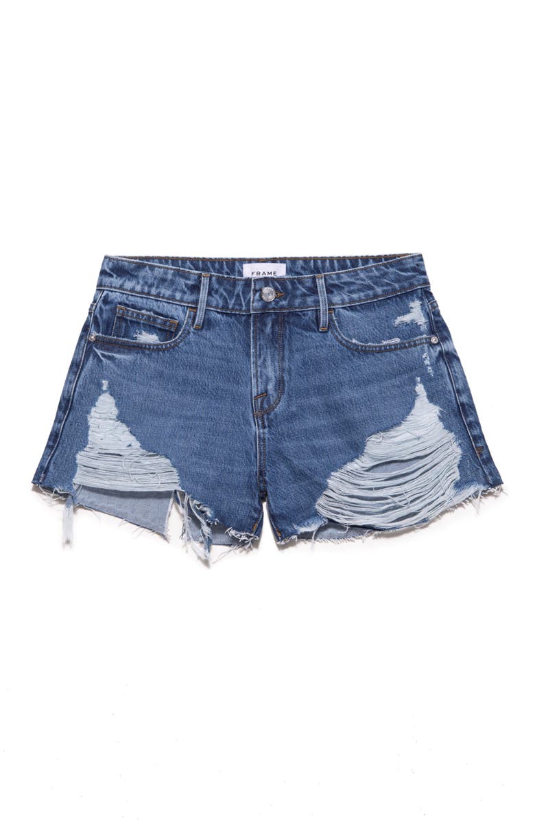 FRAME Le Grand Garçon Raw Hem Shorts, Main, color,