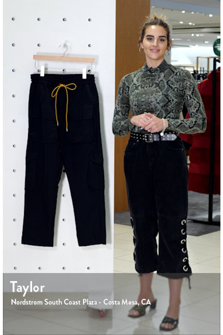 Cropped Satin Cargo Pants video