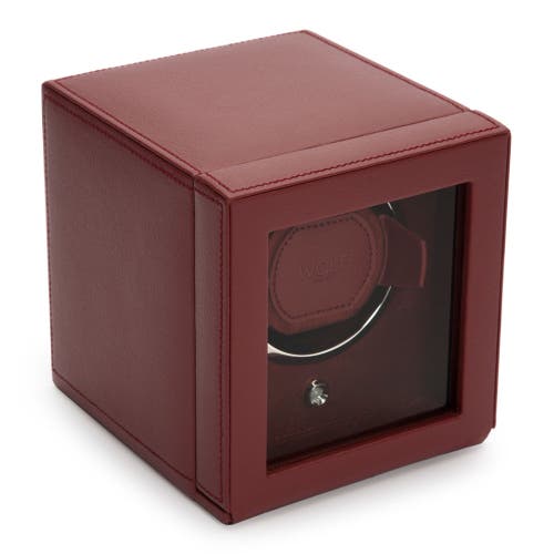 Wolf Cub Watch Winder With Cover In Bordeaux