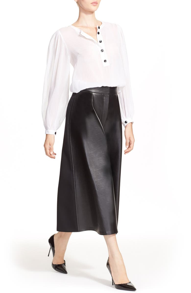 Vika Gazinskaya Faux Leather Culottes, Alternate, color,