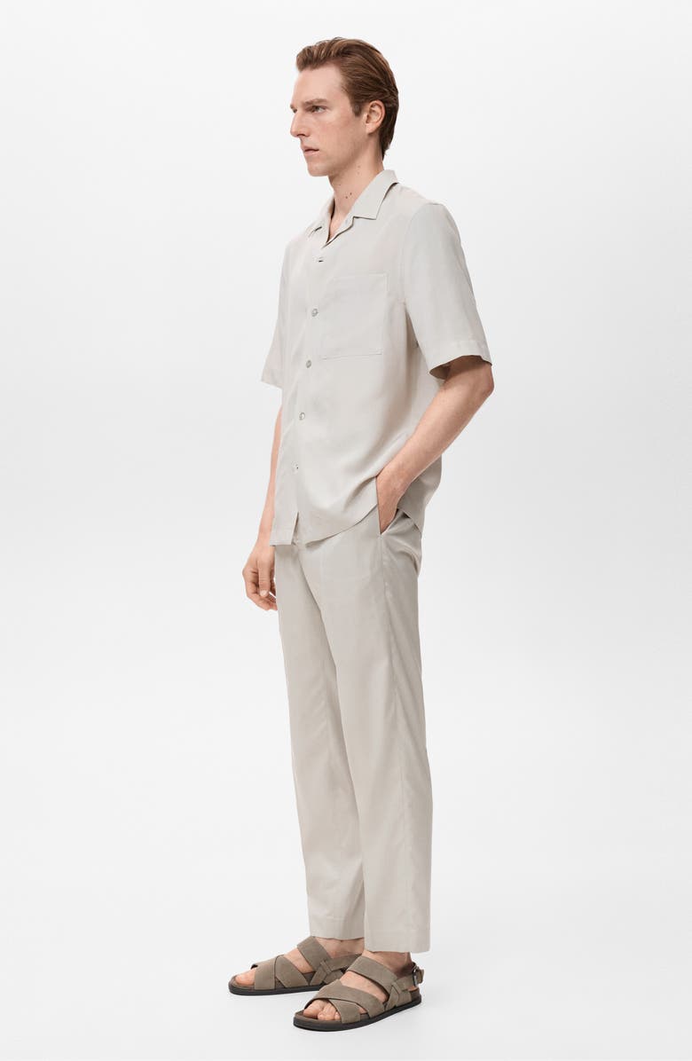 MANGO Slim Fit Drawstring Waist Pants, Alternate, color, Ice Grey