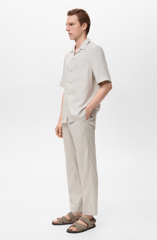 Mango Slim Fit Drawstring Waist Pants In Gray