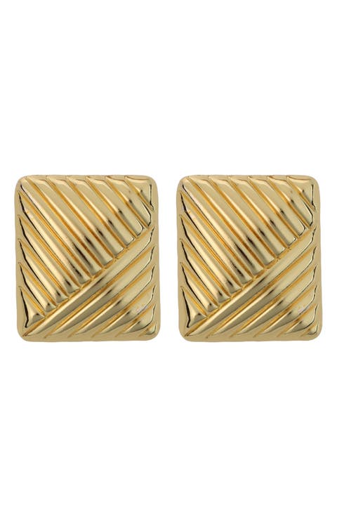 Textured Square Earrings