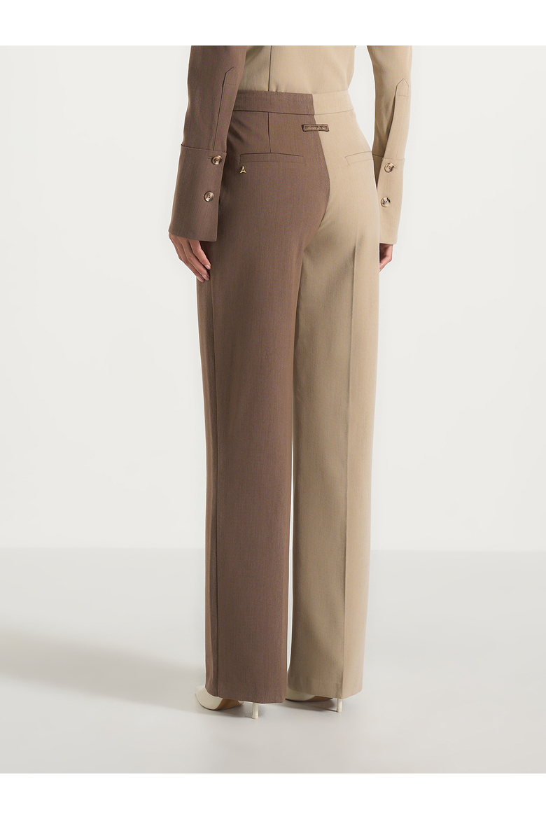 Julie Two Tone Tailored Pants, Alternate, color, Taupe/Brown