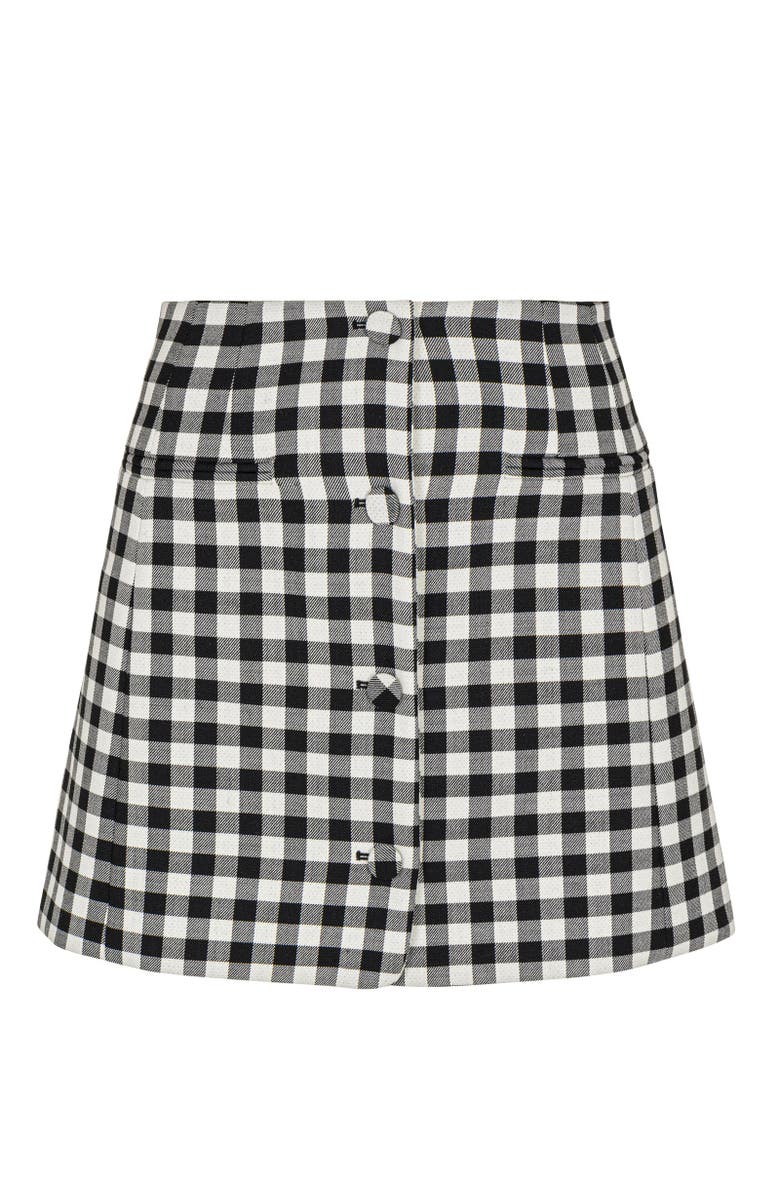 Rebecca Taylor Phillipa Check Button Front Skirt, Alternate, color, Black Combo