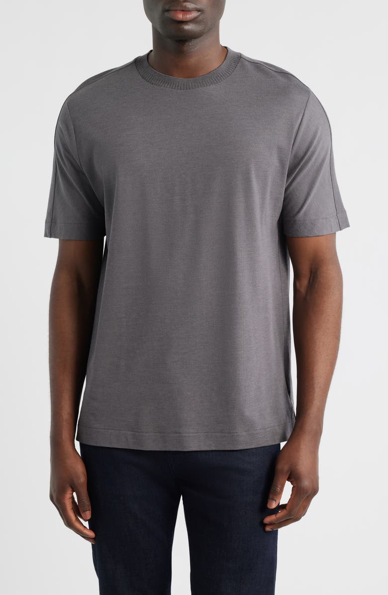 BOSS Taut Crewneck Top, Main, color, Medium Grey
