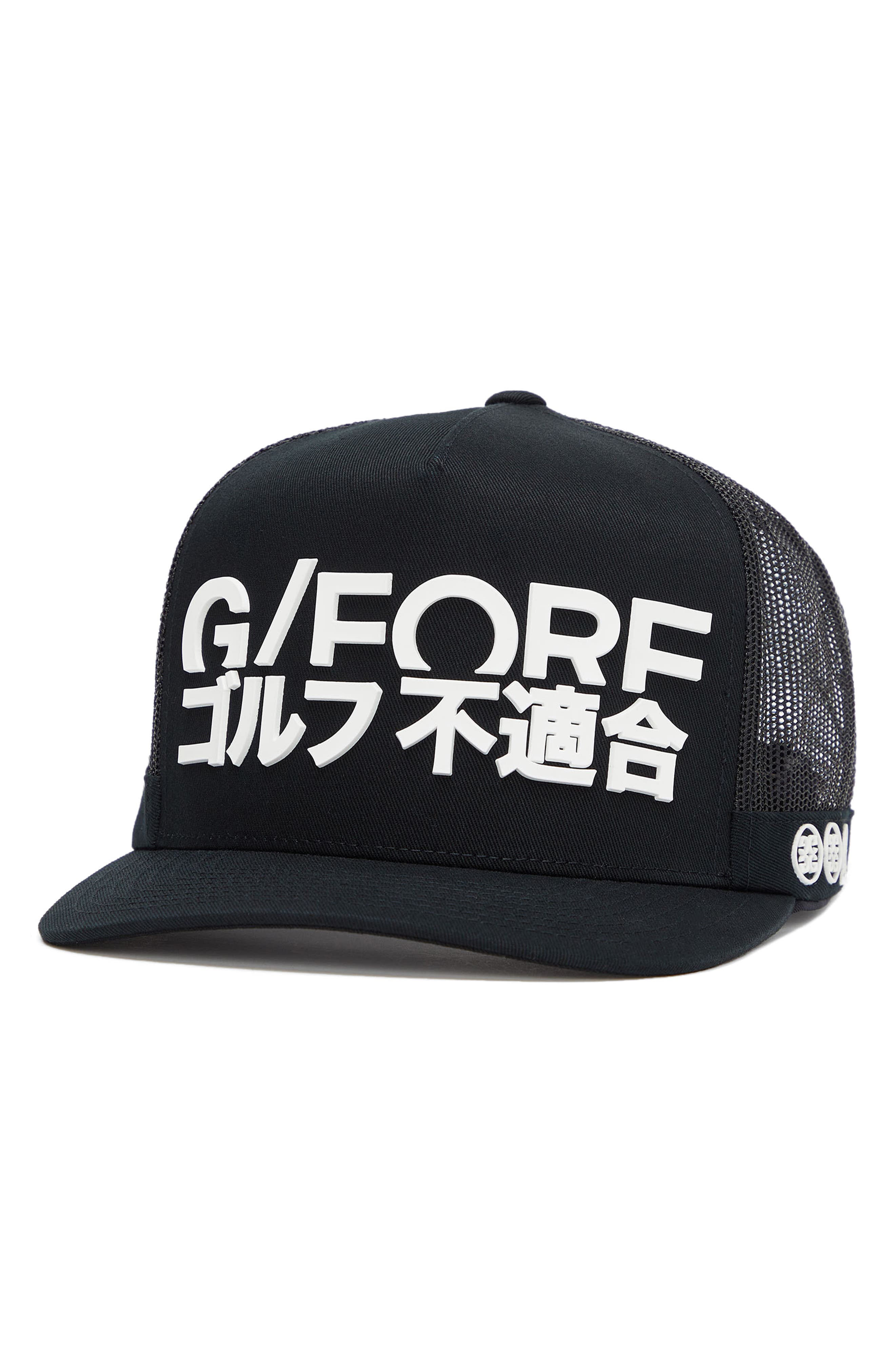 G/fore Cotton Twill Mesh Trucker Hat In Onyx