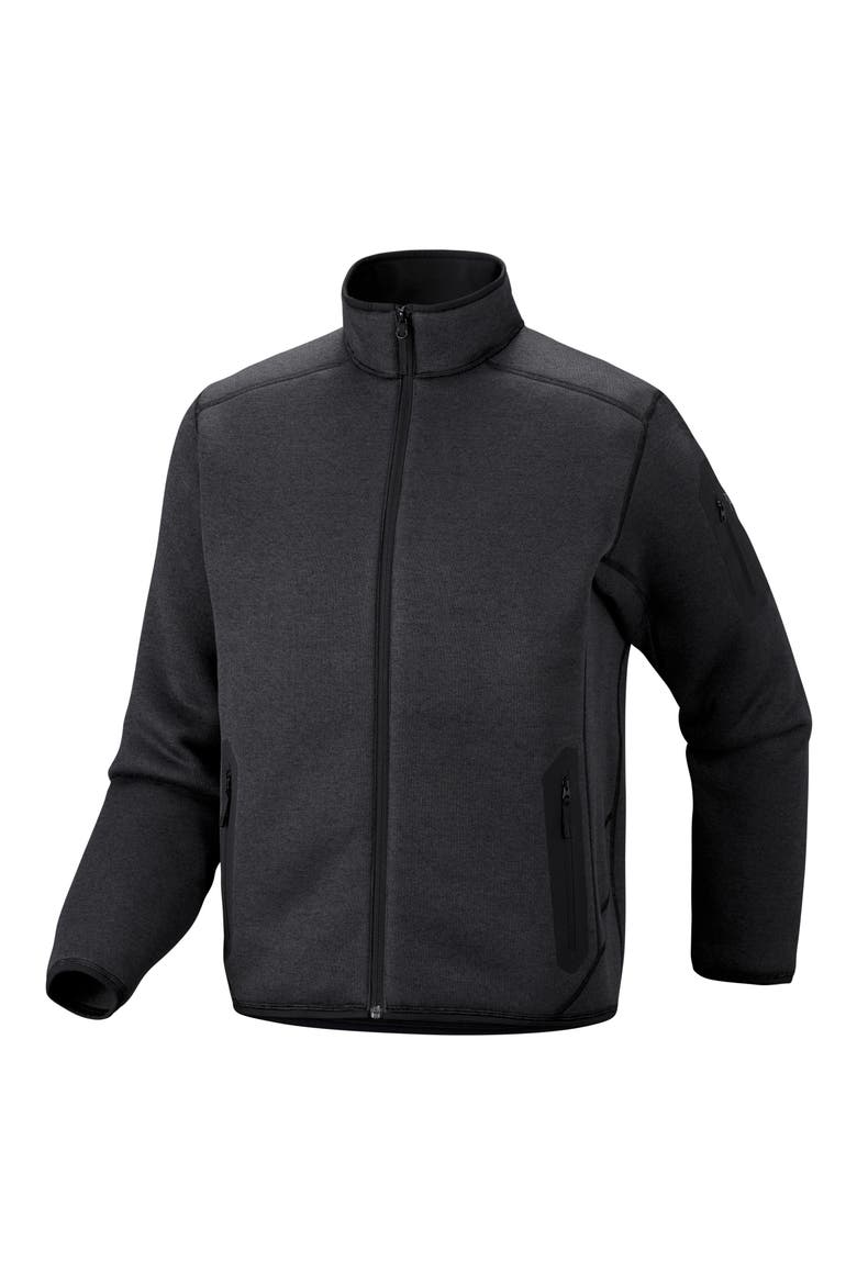 Covert Full Zip Fleece Cardigan, Alternate, color, BLACK HEATHER