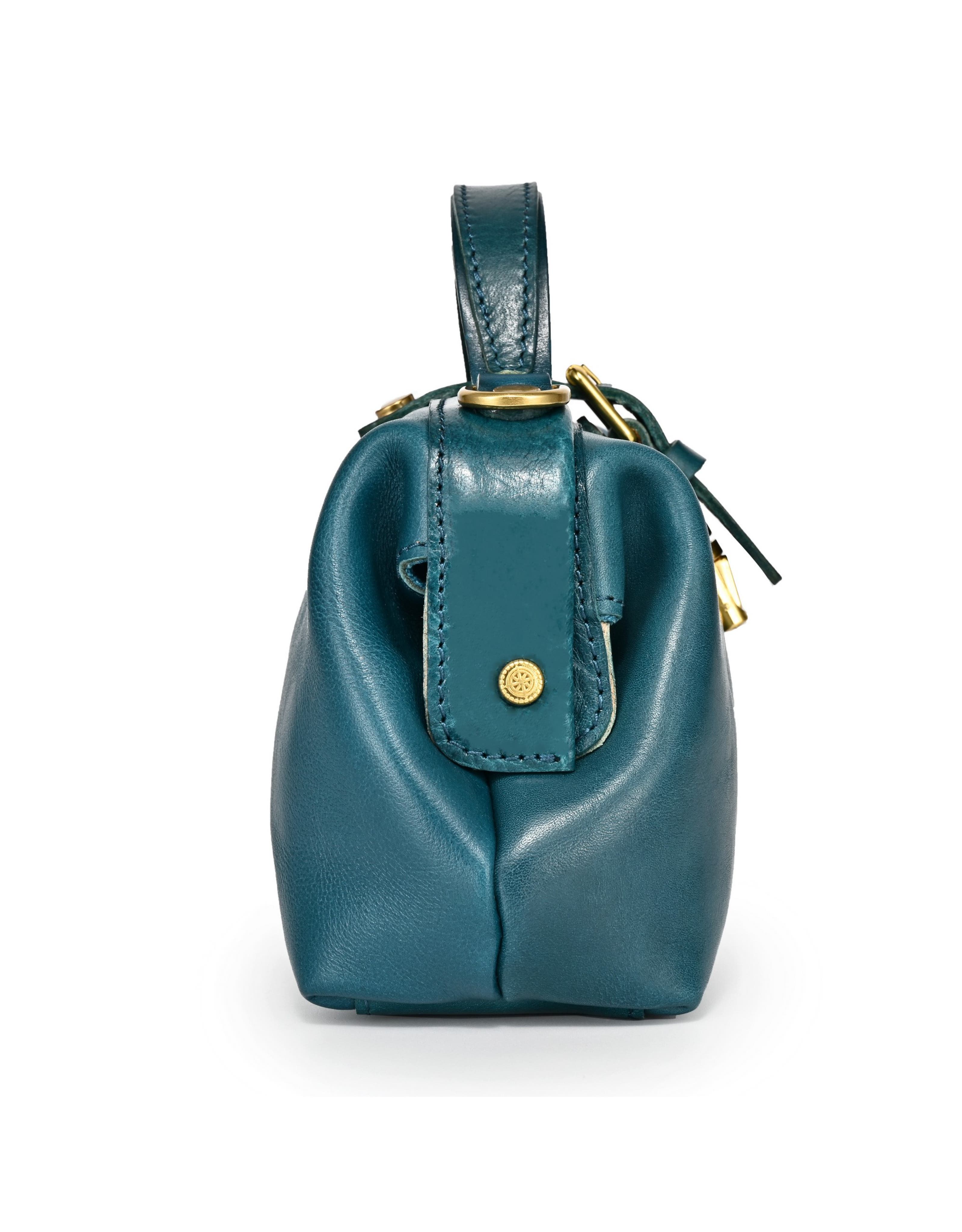 Doctor Mini Genuine Leather Structured Crossbody, Alternate, color, Turquoise