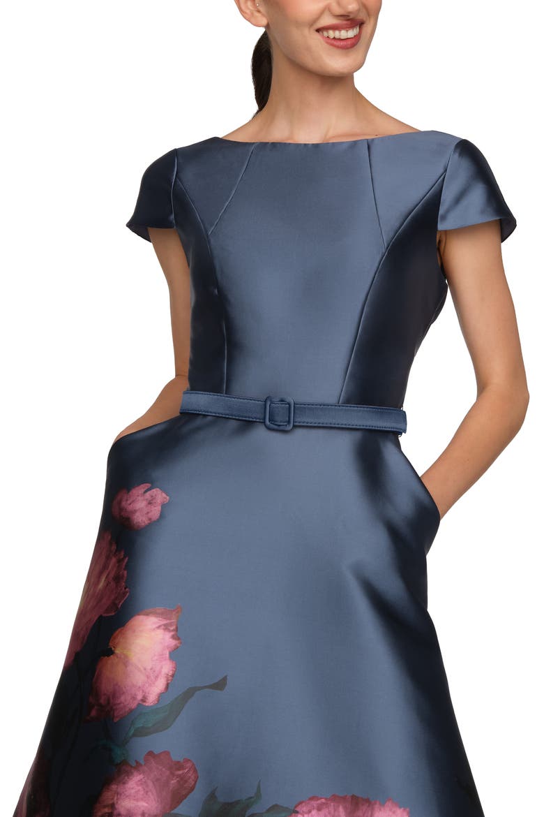 Ina Belted Cocktail Dress, Alternate, color, CHAMBRAY MULTI