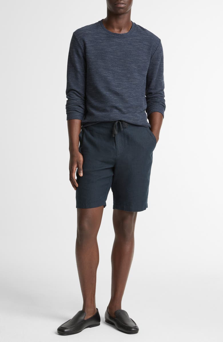 Vince Double Knit Long Sleeve Crewneck T-Shirt, Alternate, color, Heather Coastal