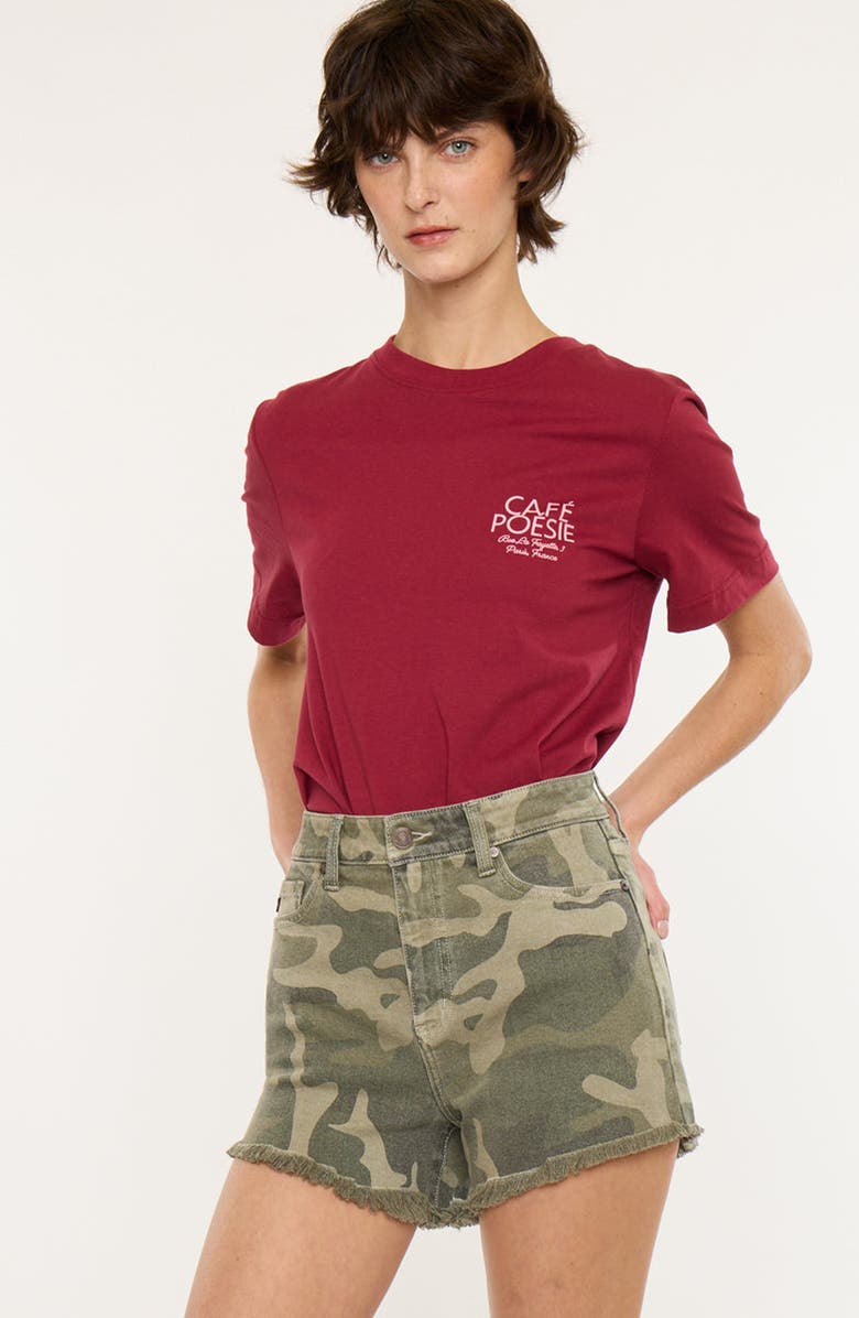 KanCan Khalil High Rise Shorts, Alternate, color, Camo