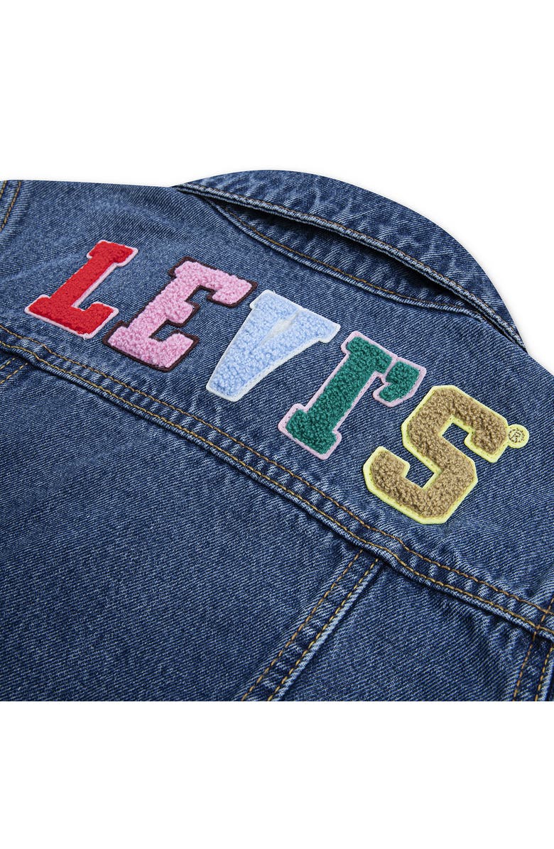 Levi's<sup>®</sup> Kids' Patchwork Denim Trucker Jacket, Alternate, color, Blue