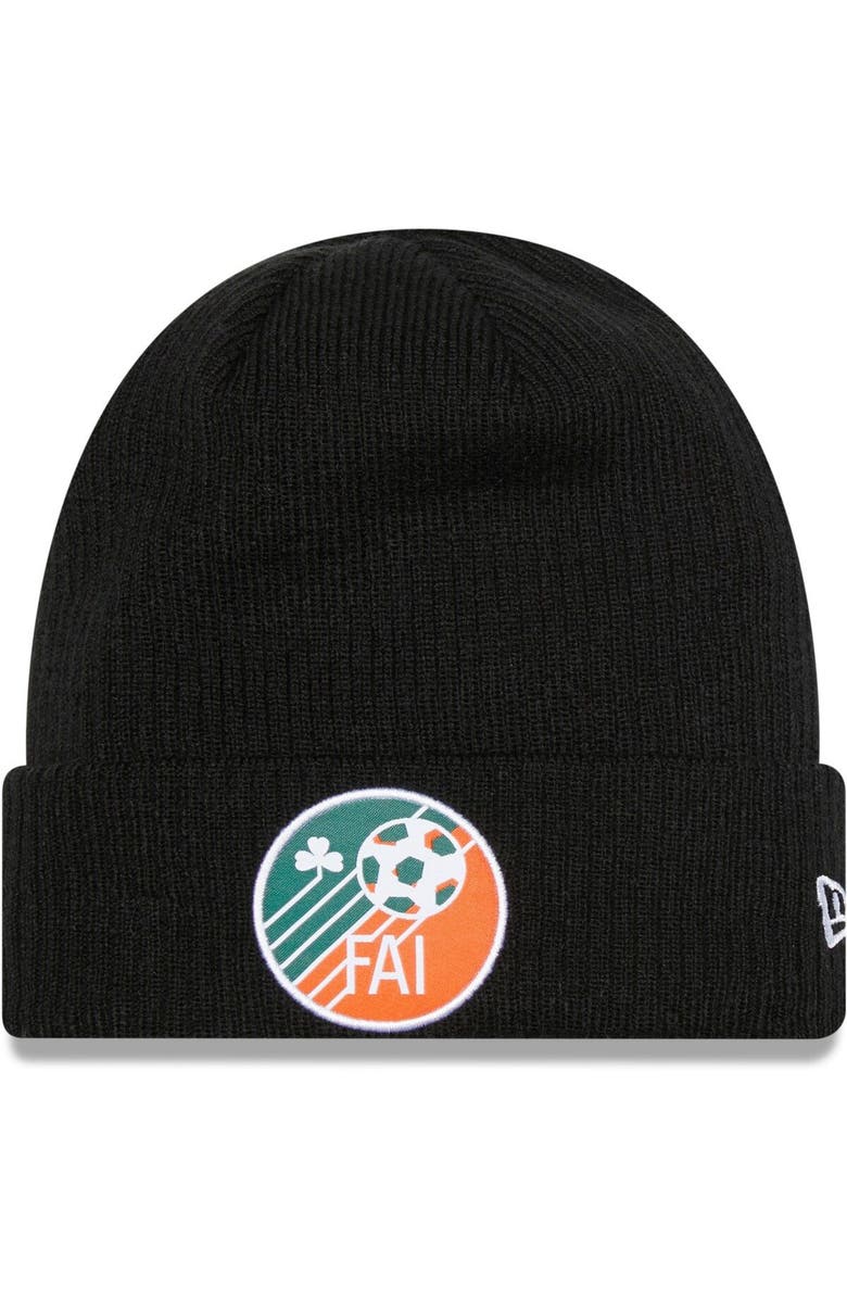 New Era Men's New Era Black Ireland National Team Retro Cuffed Knit Hat, Main, color, 