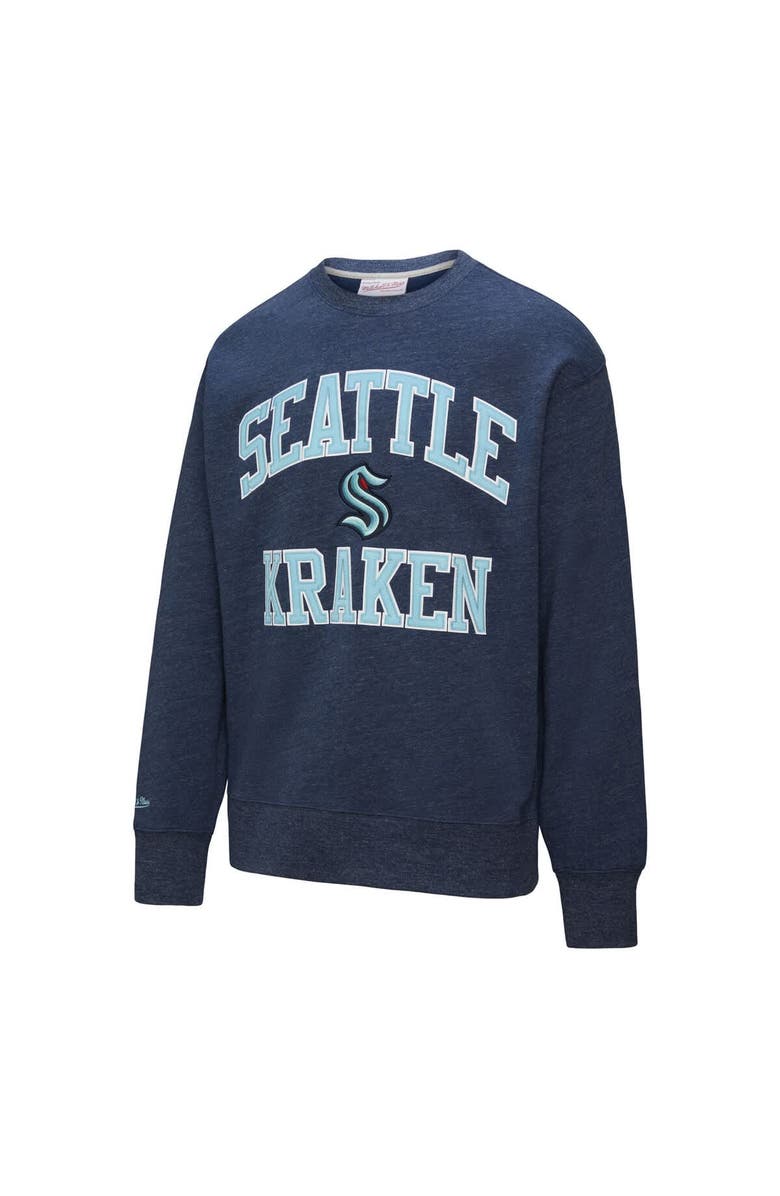 Mitchell & Ness Men's Mitchell & Ness Deep Sea Blue Seattle Kraken Playoff Win Fleece Pullover Sweatshirt, Alternate, color, Navy