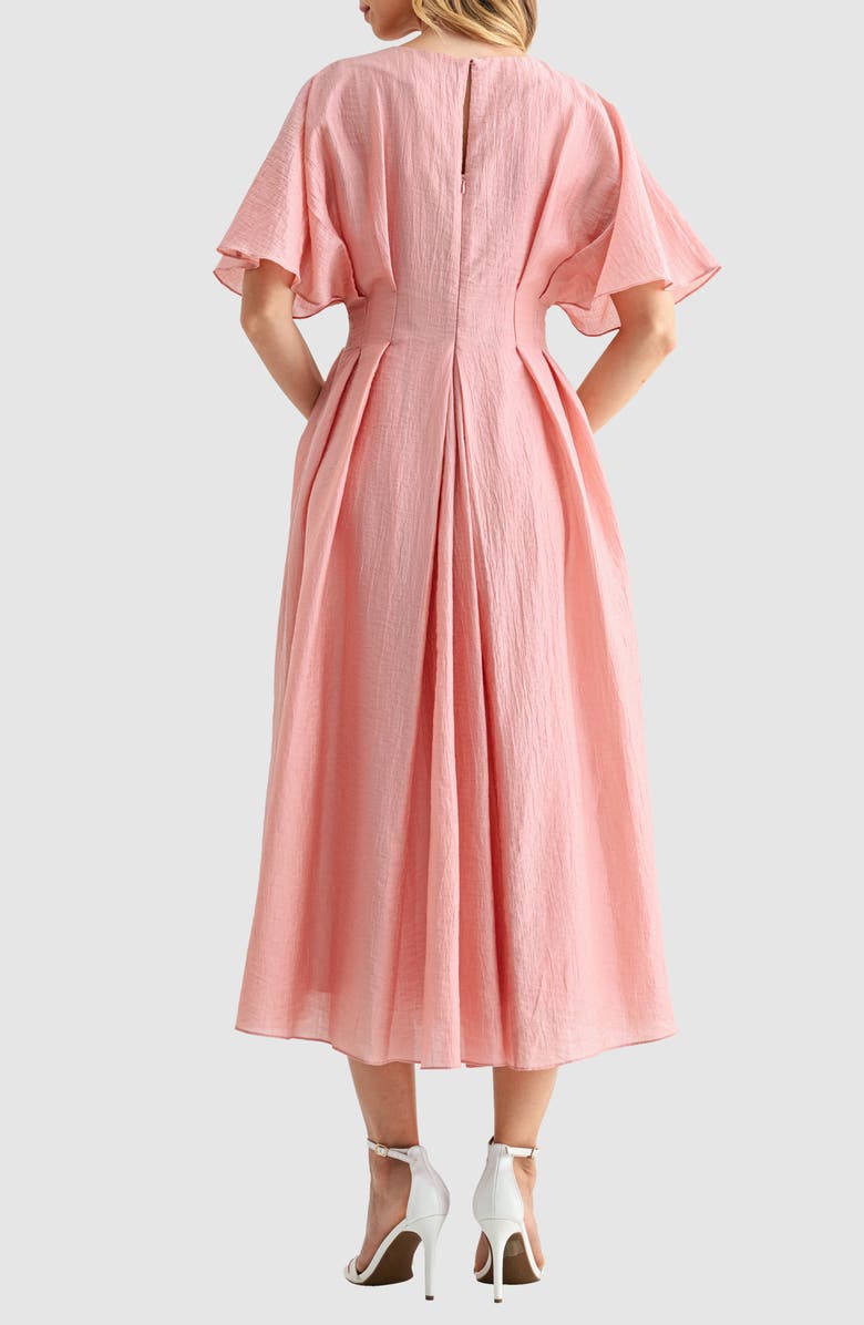 Mila Mae Short Sleeve Fit & Flare Maxi Dress, Alternate, color, Blush