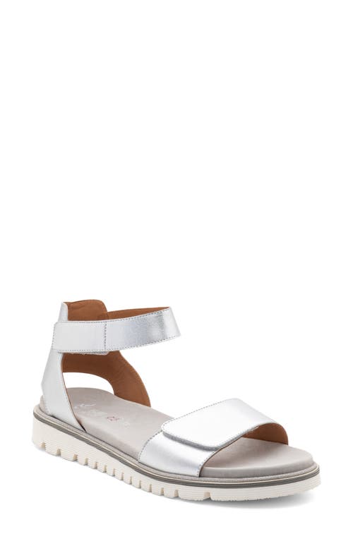 ara Kasandra Sandal in Silver Metallic Calf 