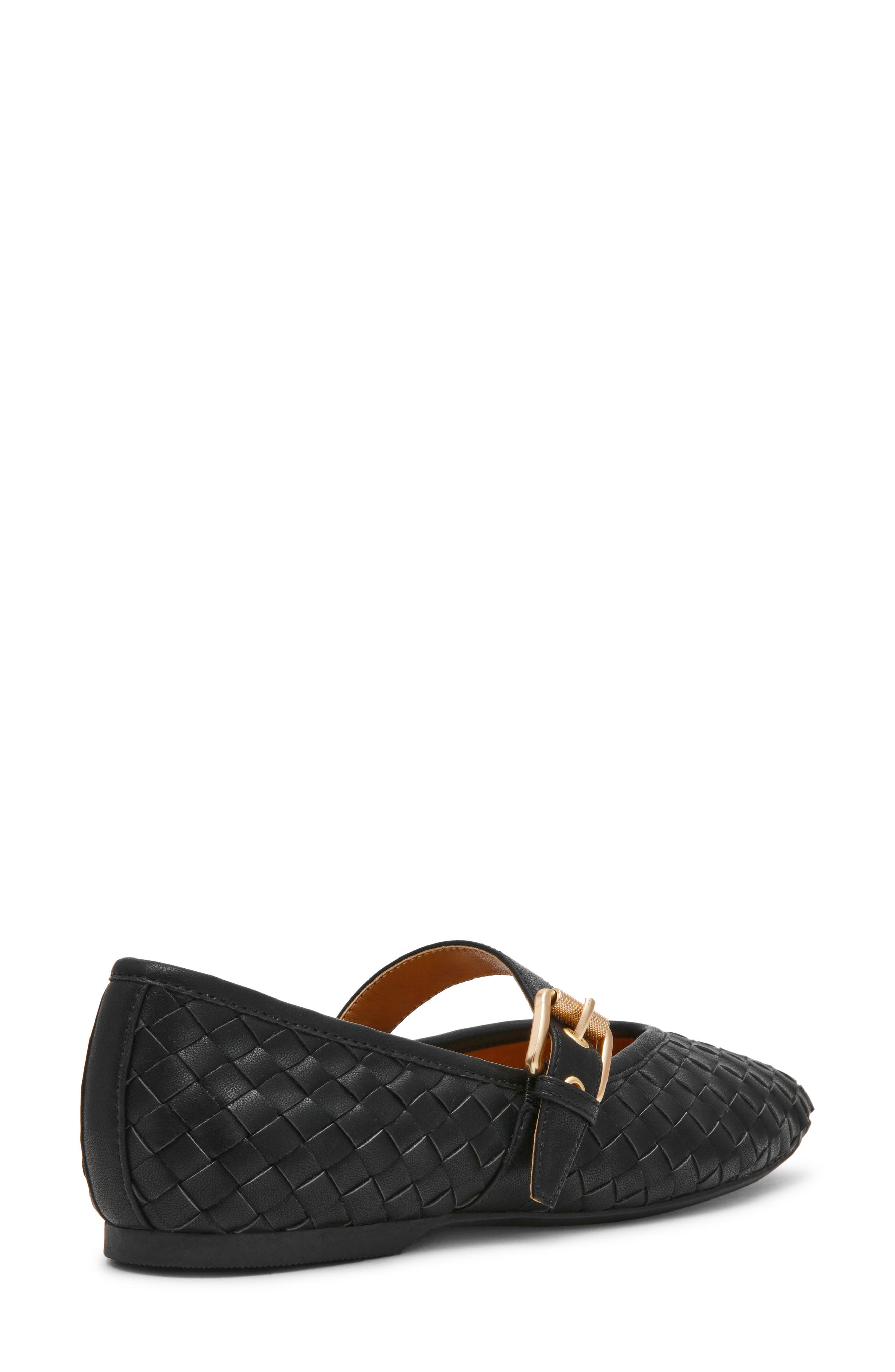 Mulaney Woven Mary Jane Flat, Alternate, color, BLACK
