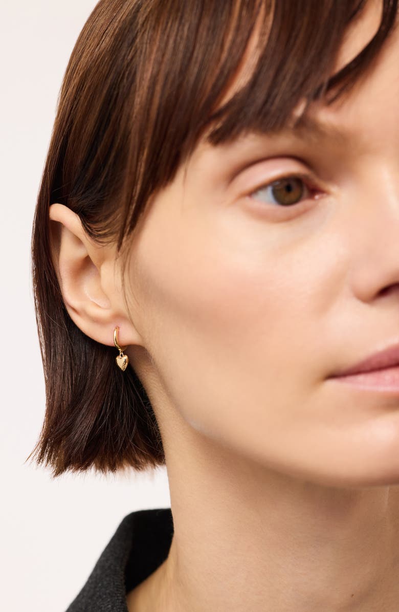 Ana Luisa Solid Yellow Gold - Mini Heart Drop Earrings, Alternate, color, Gold