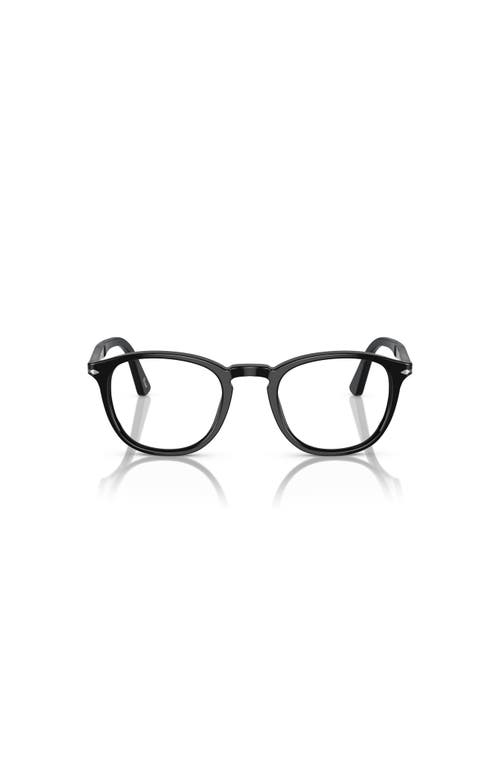 Persol 49mm Round Optical Glasses In Black
